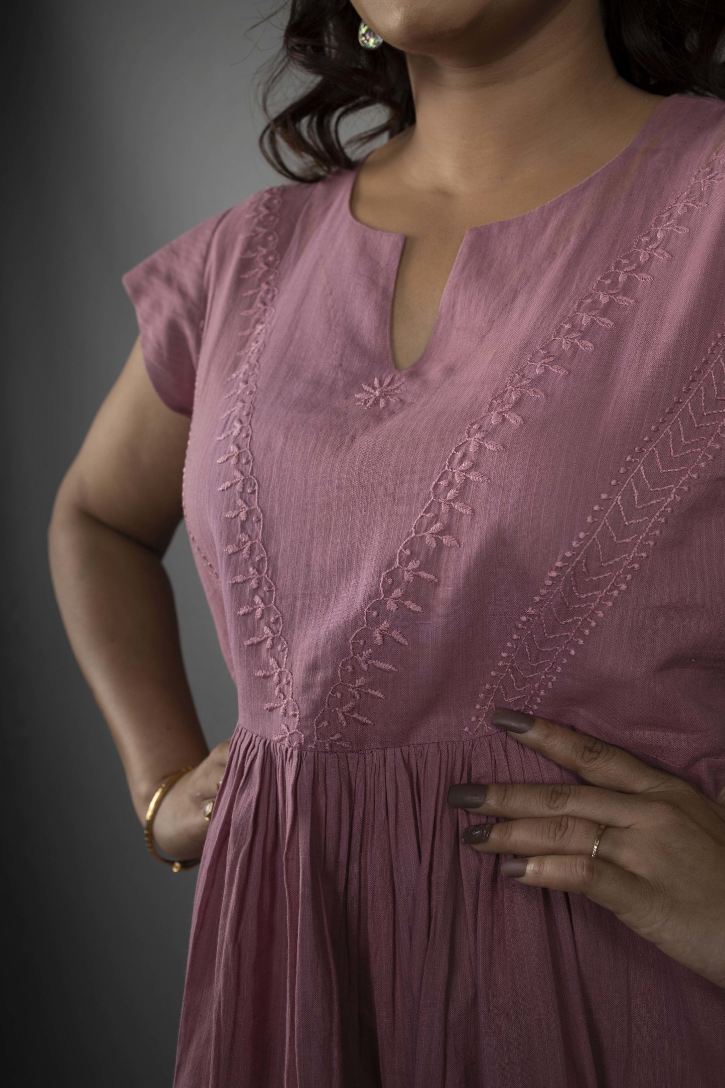 COPPER ROSE MIDI DRESS