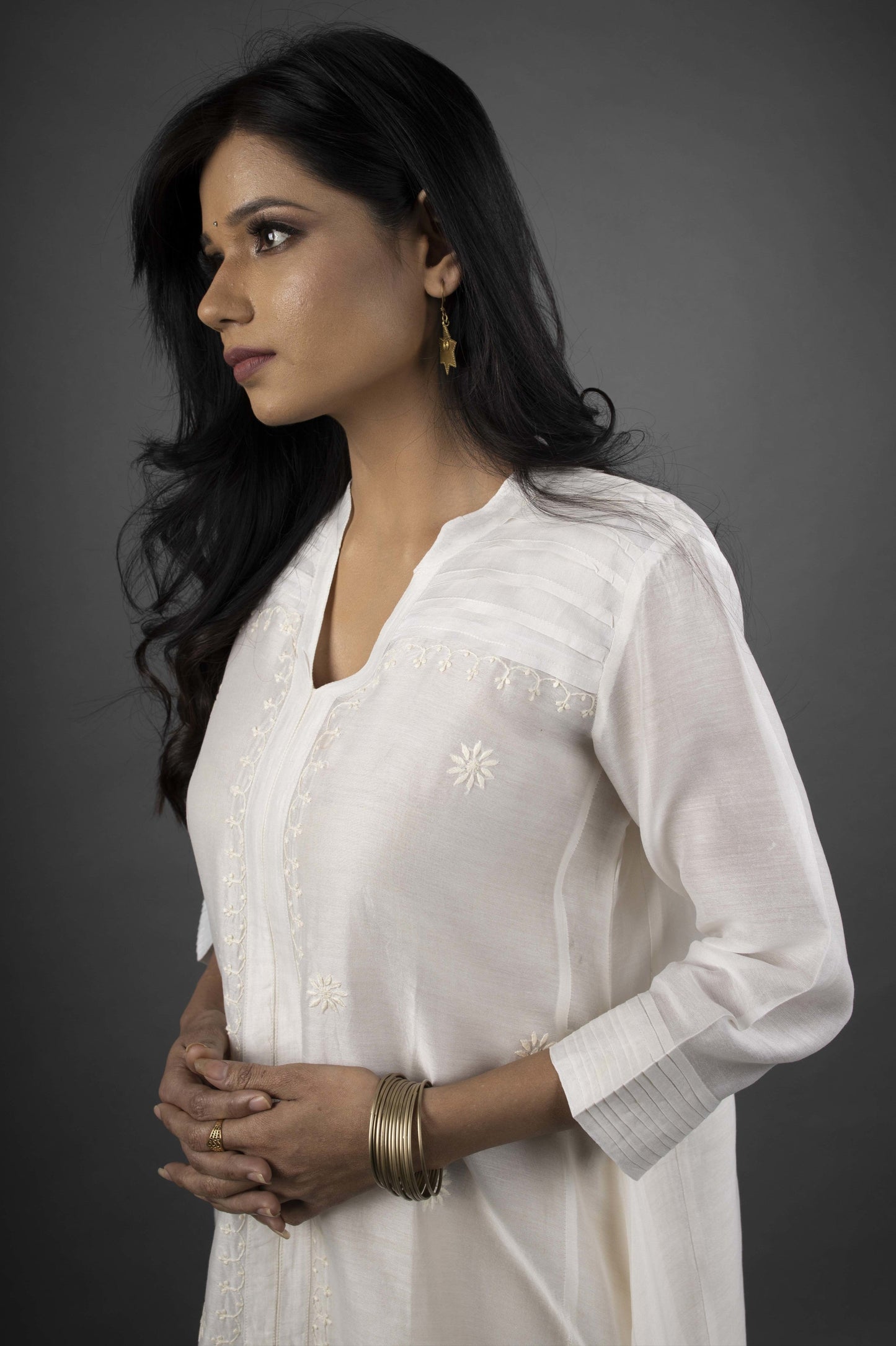 CHANDERI OFF-WHITE KURTA