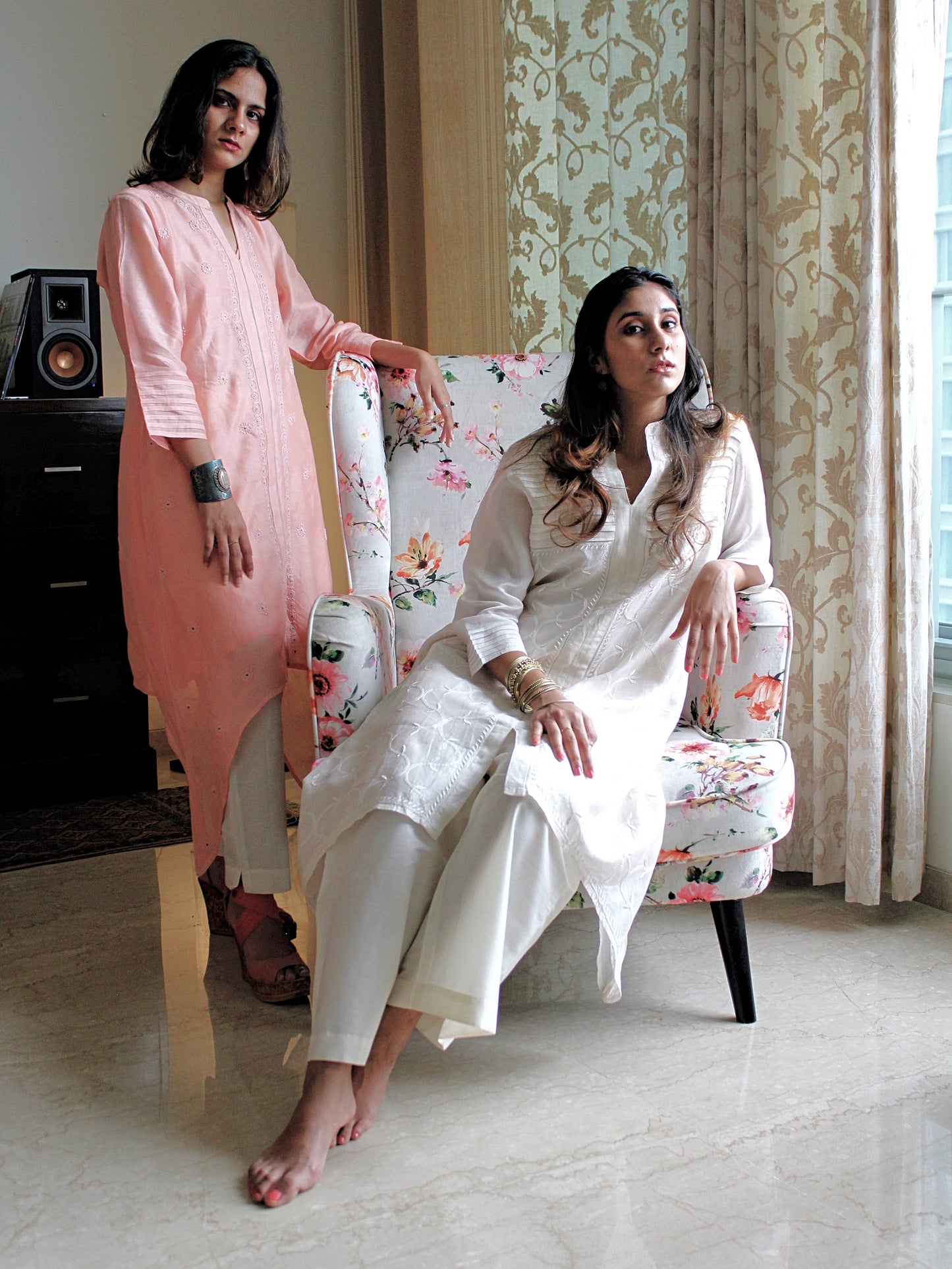 CHANDERI SALMON KURTA