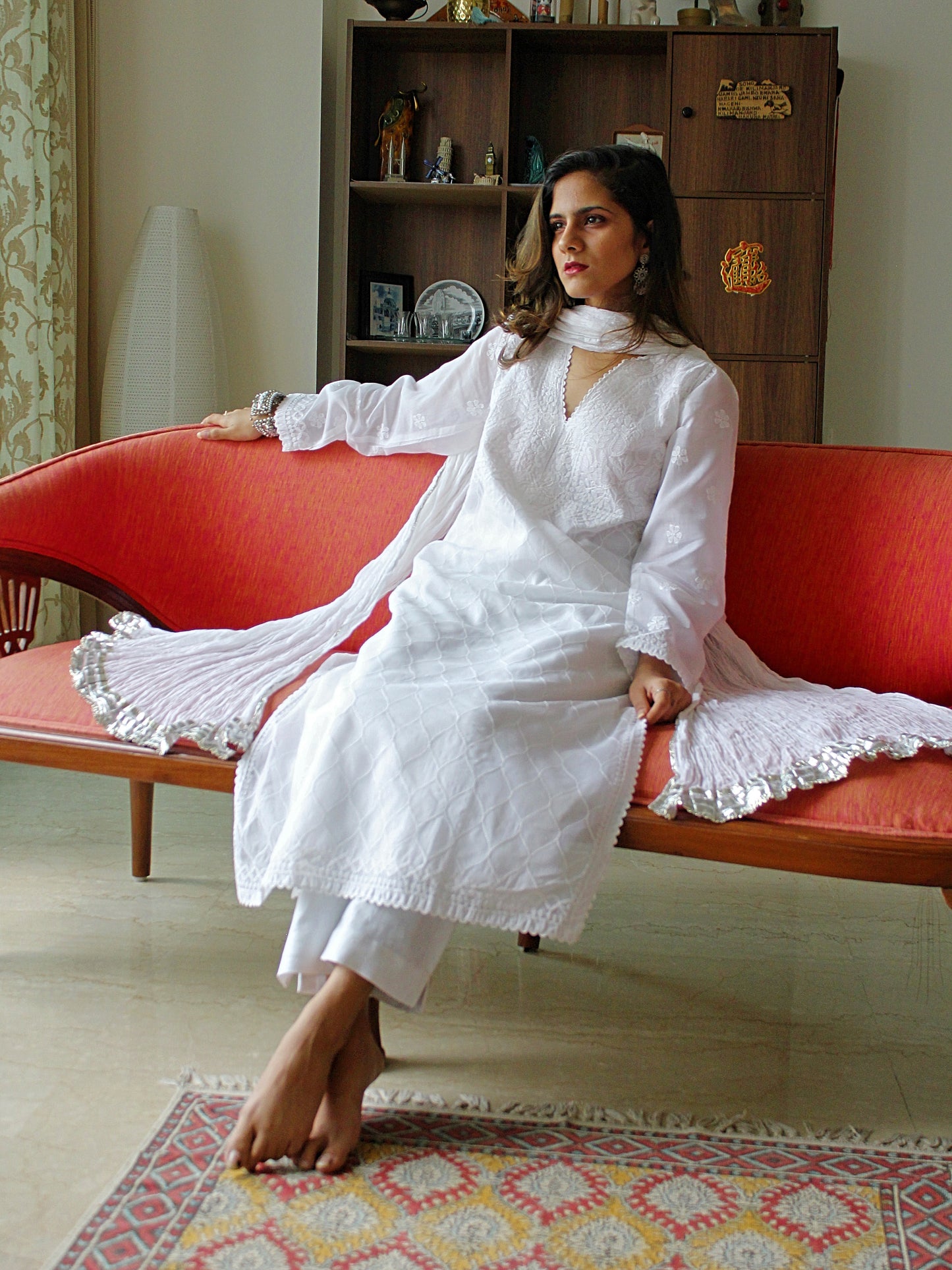 WHITE OVERALL WORK KURTA