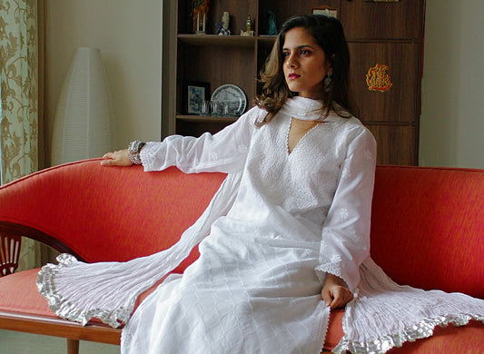WHITE OVERALL WORK KURTA