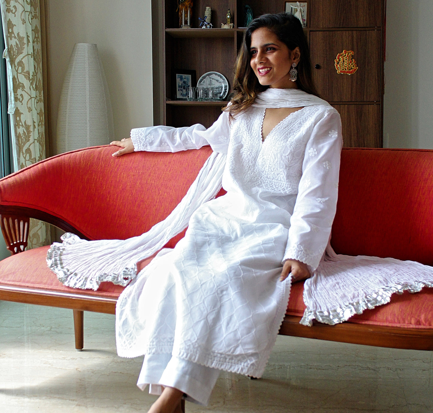 WHITE OVERALL WORK KURTA