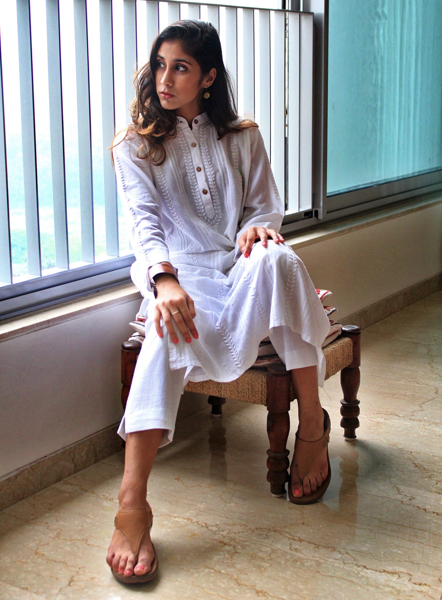 WHITE STRAIGHT KURTA