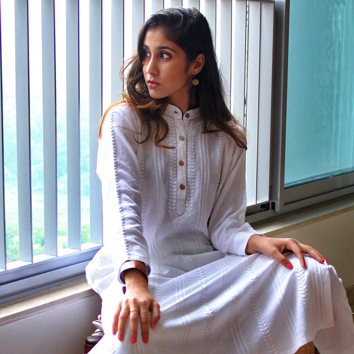 WHITE STRAIGHT KURTA