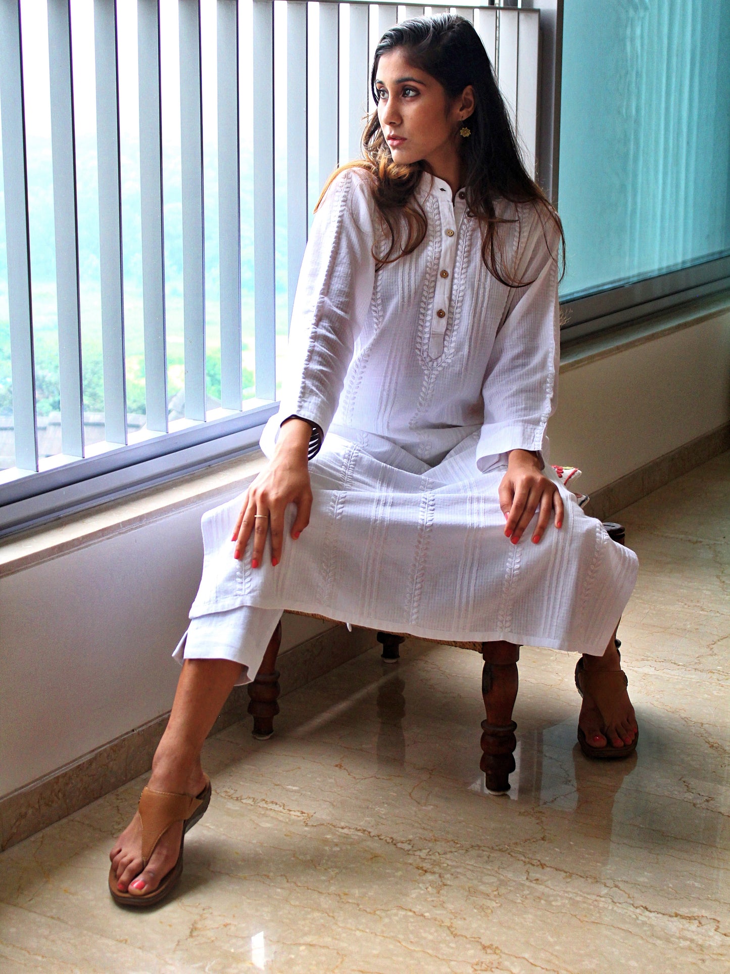 WHITE STRAIGHT KURTA