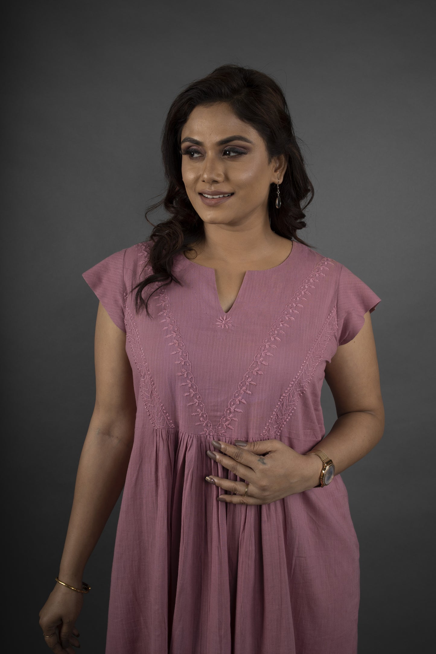 COPPER ROSE MIDI DRESS