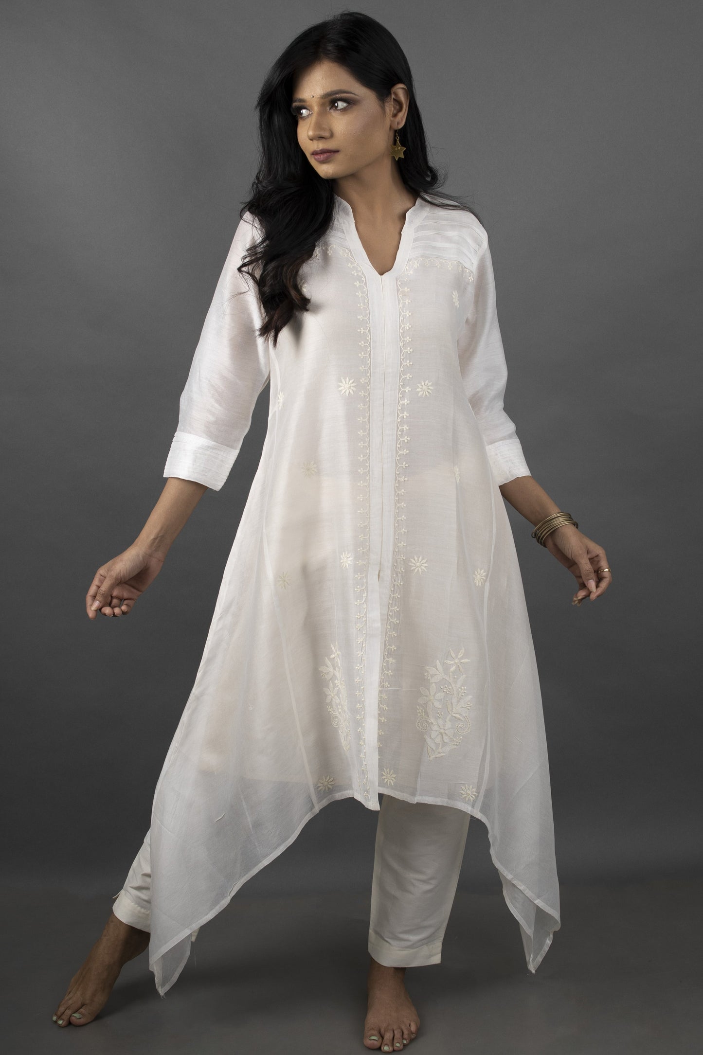 CHANDERI OFF-WHITE KURTA