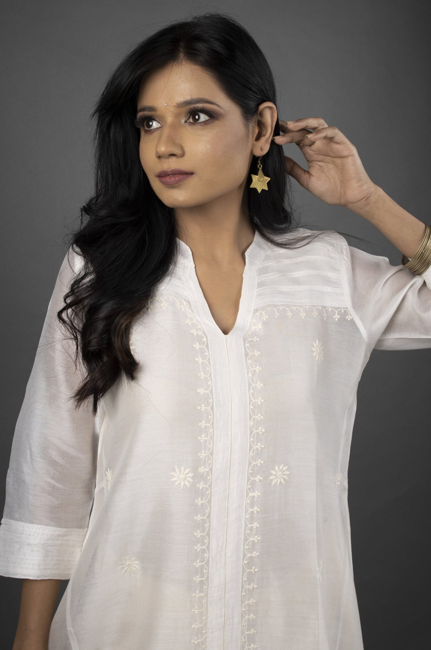 CHANDERI OFF-WHITE KURTA