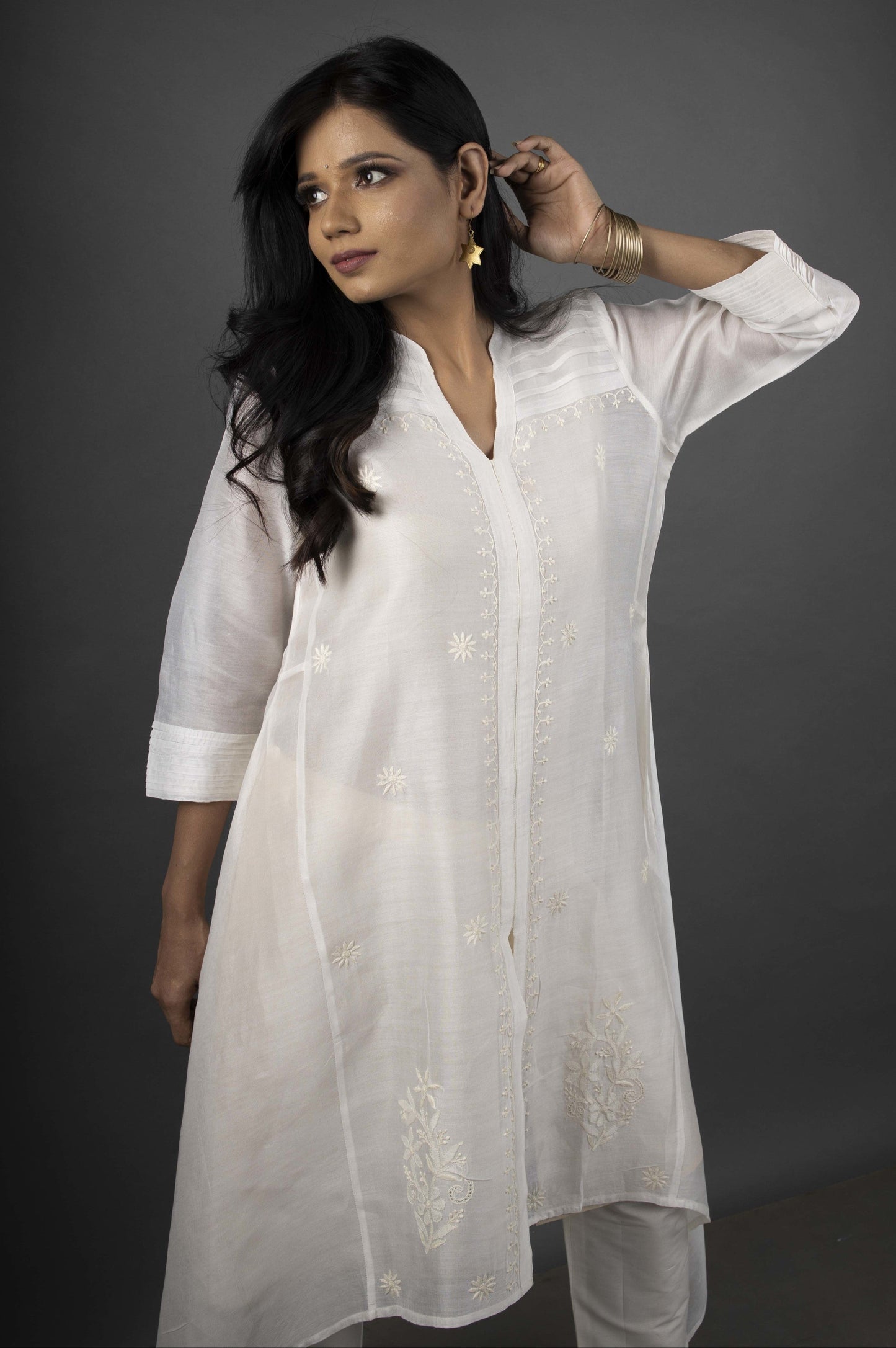 CHANDERI OFF-WHITE KURTA