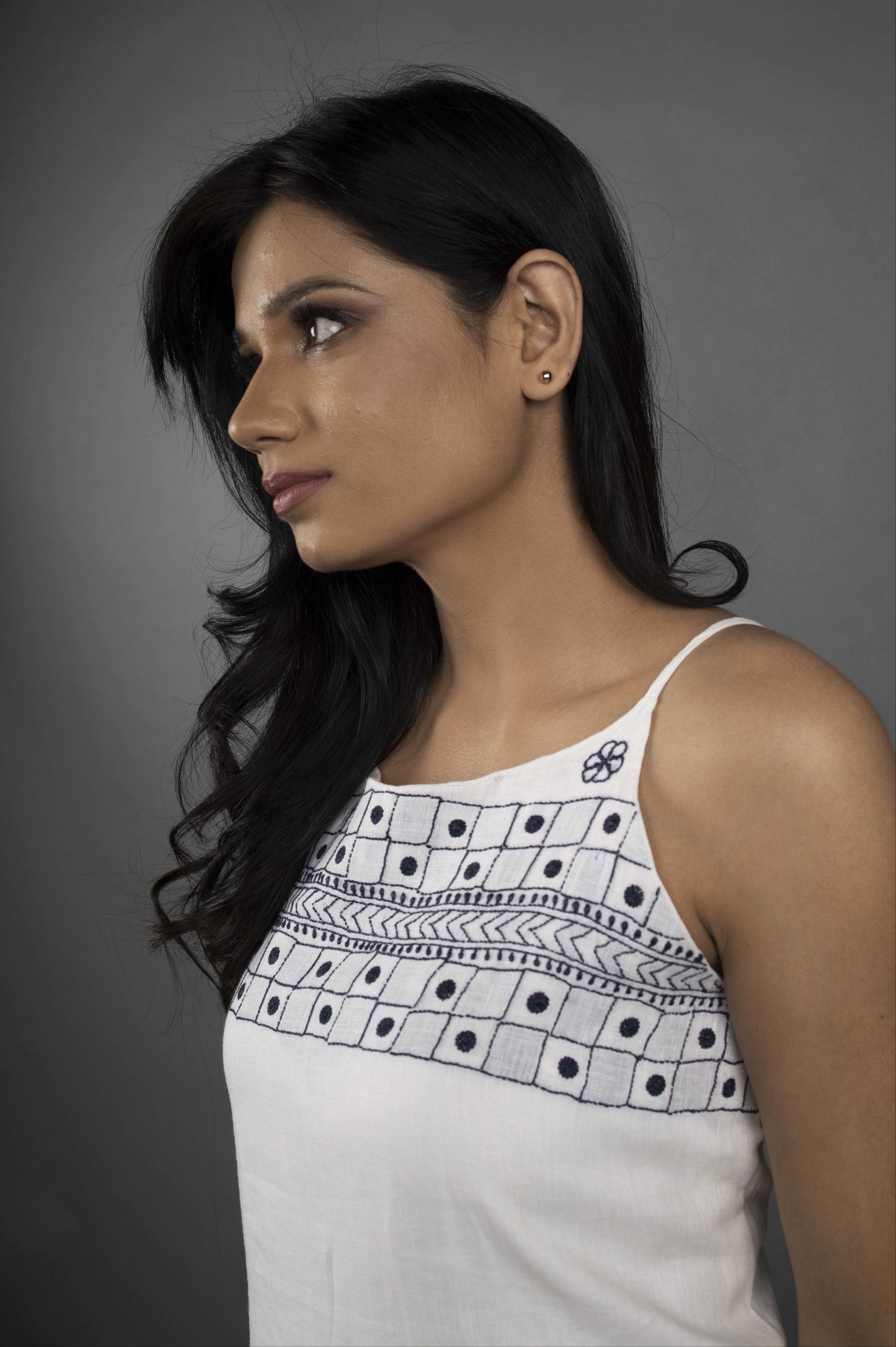 LINEN IVORY LONG DRESS