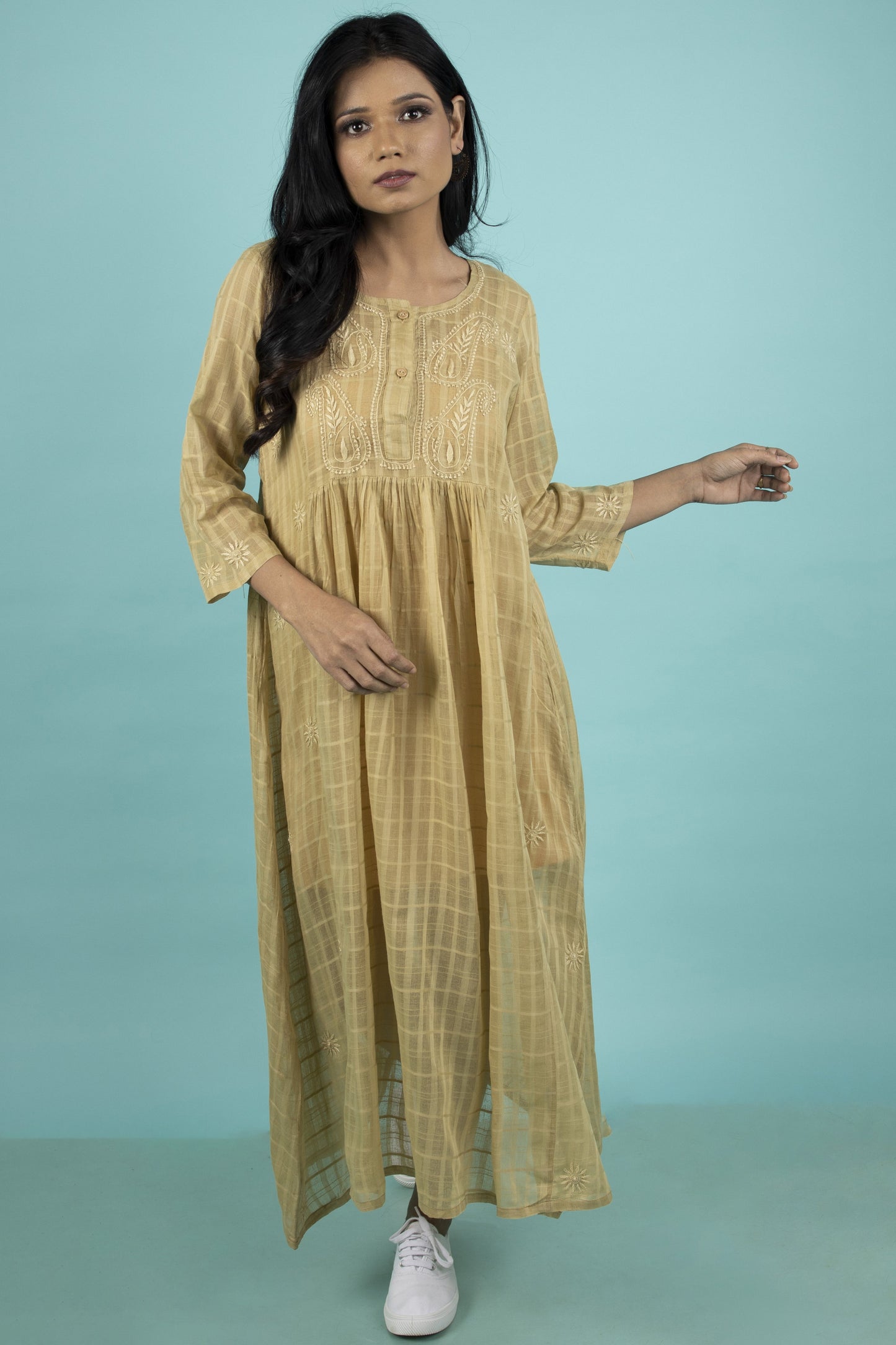 MUSTARD KURTA PATTI DRESS