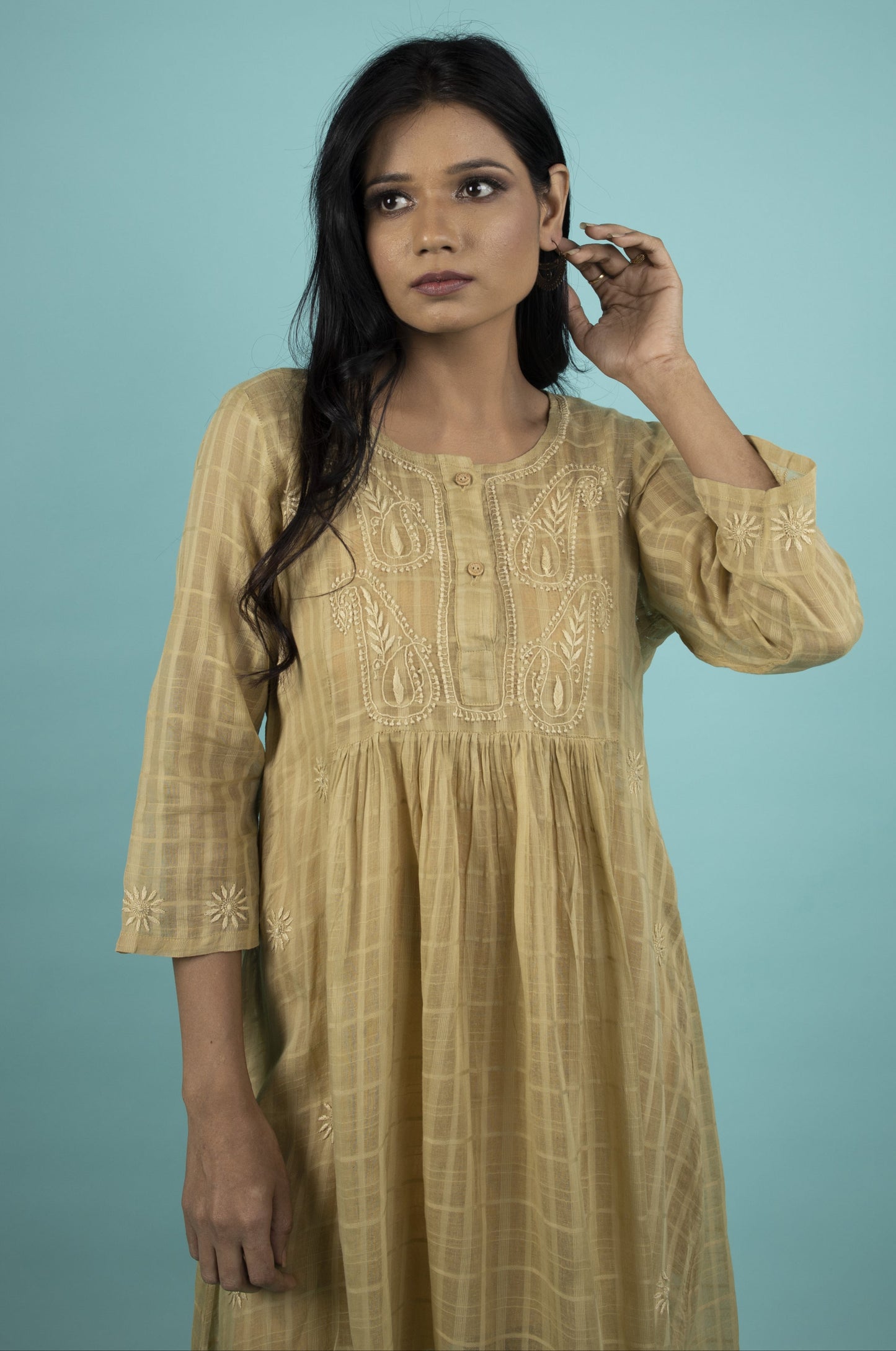 MUSTARD KURTA PATTI DRESS